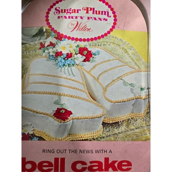 Wilton‎ Sugar Plum Fairy Bell Cake Pan 1971 Christmas, Wedding Aluminum set of 2 - Picture 5 of 8